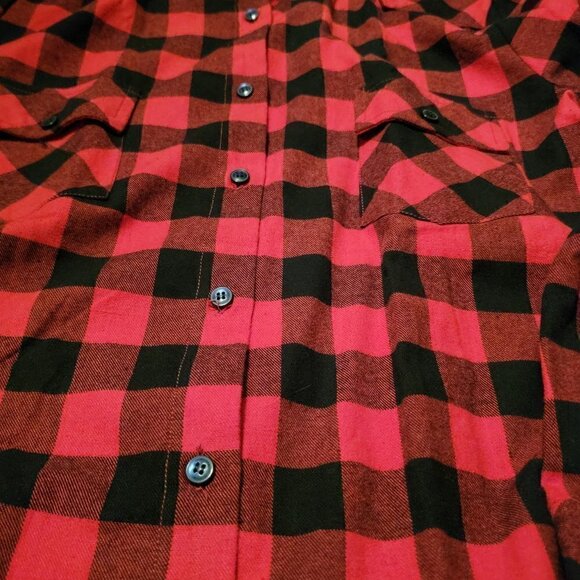 NWOT Matchstick button down buffalo flannel plaid shirt with roll up sleeve - Picture 4 of 9
